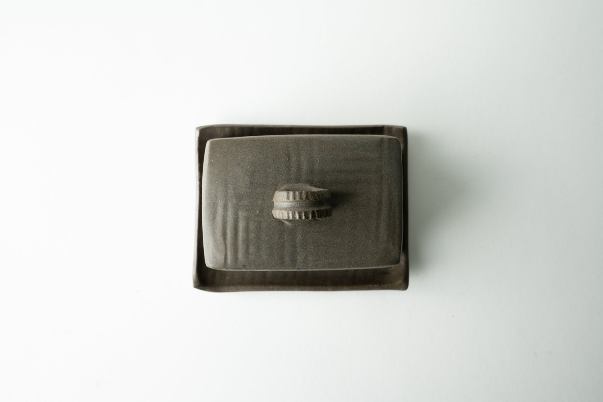 Handmade ceramic butter dish by MK Clayworks in Brevard, NC – a beautifully crafted, minimalist pottery piece for everyday use.