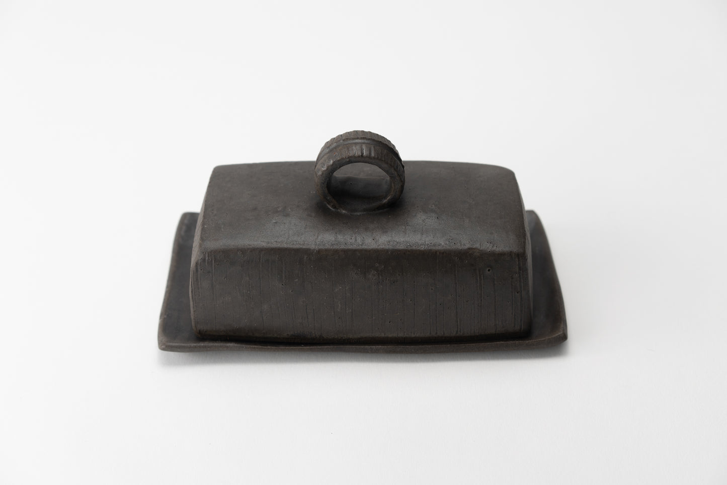 Handmade ceramic butter dish by MK Clayworks in Brevard, NC – a beautifully crafted, minimalist pottery piece for everyday use.