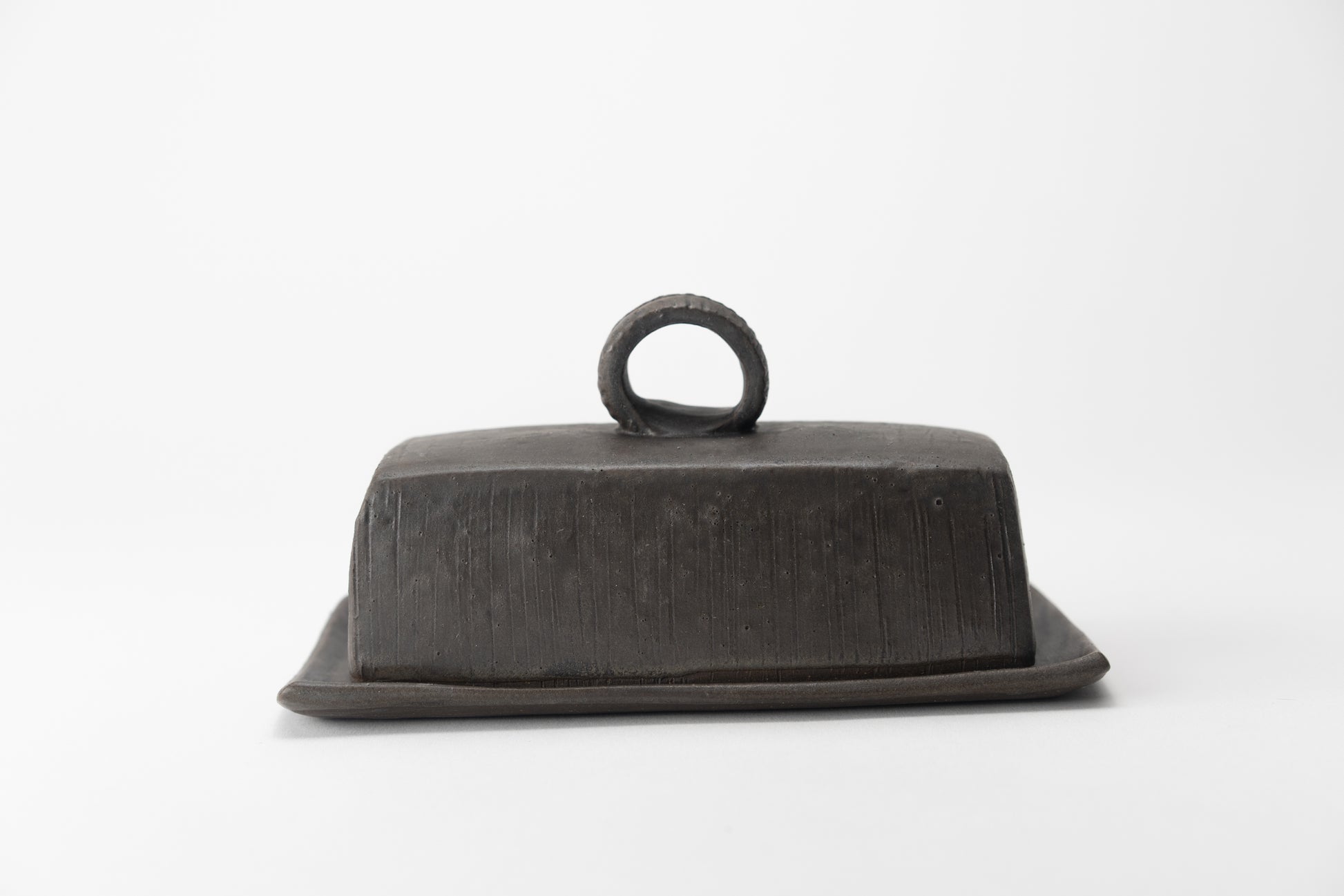 Handmade ceramic butter dish by MK Clayworks in Brevard, NC – a beautifully crafted, minimalist pottery piece for everyday use.