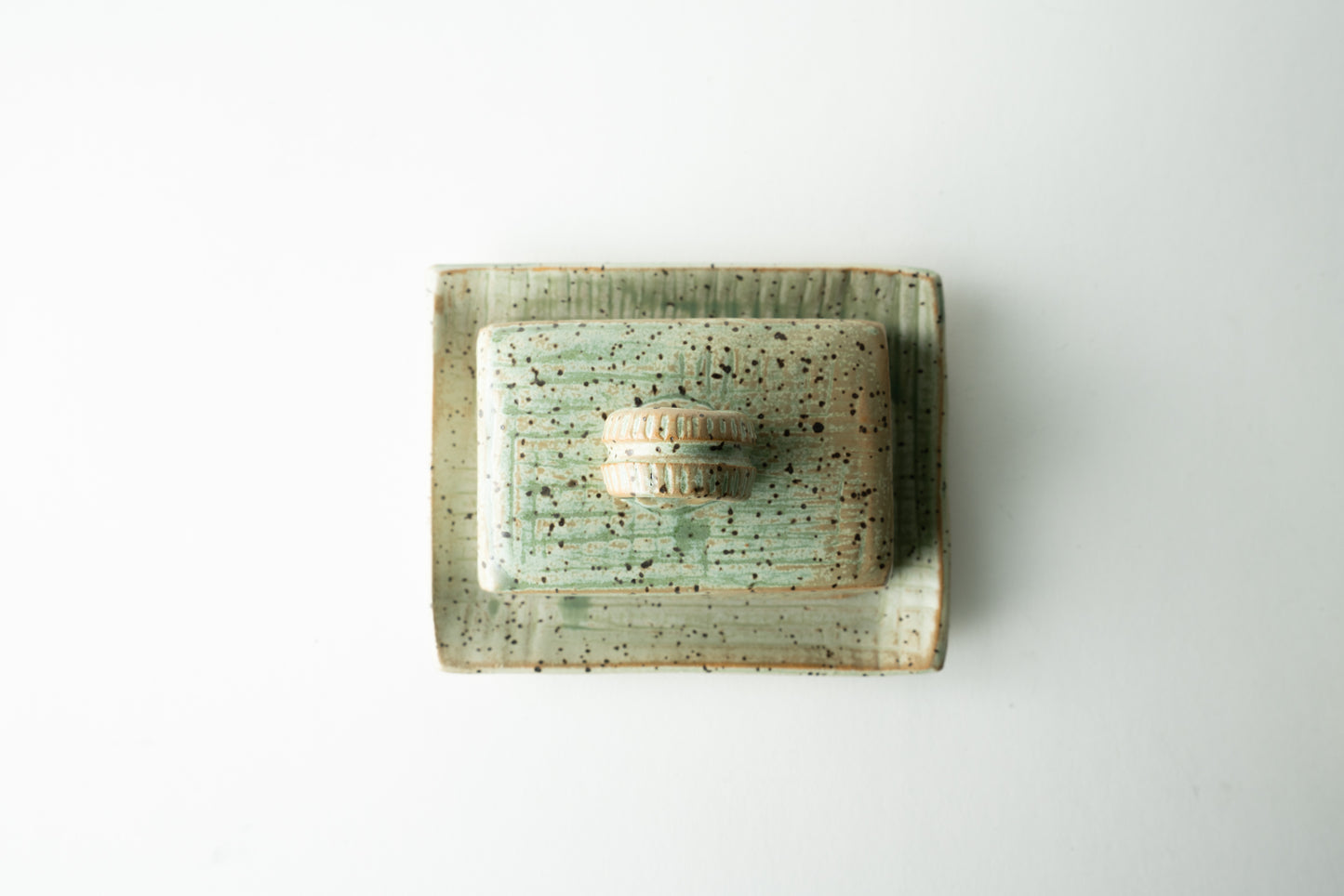 Handmade ceramic butter dish by MK Clayworks in Brevard, NC – a beautifully crafted, minimalist pottery piece for everyday use.