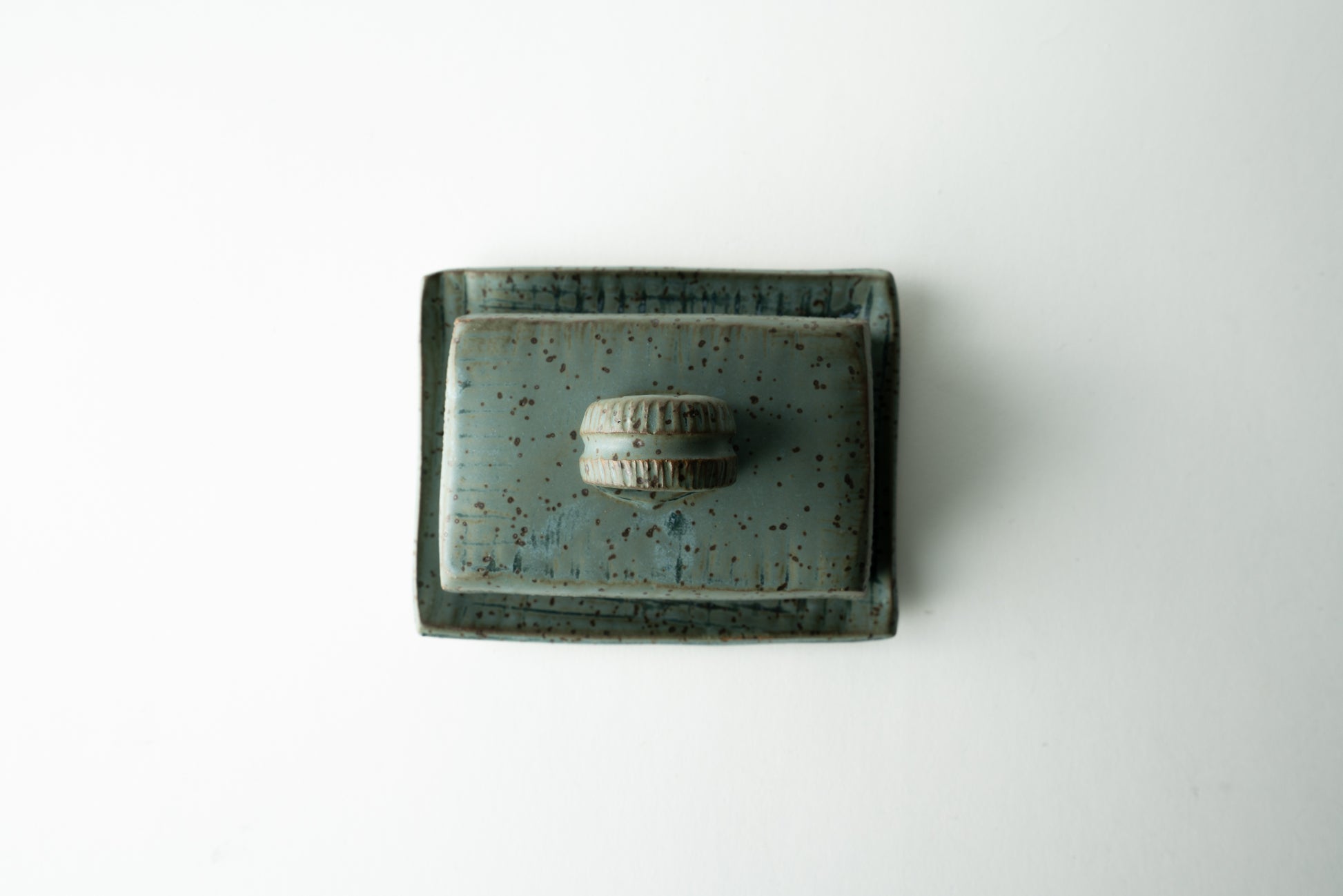 Handmade ceramic butter dish by MK Clayworks in Brevard, NC – a beautifully crafted, minimalist pottery piece for everyday use.