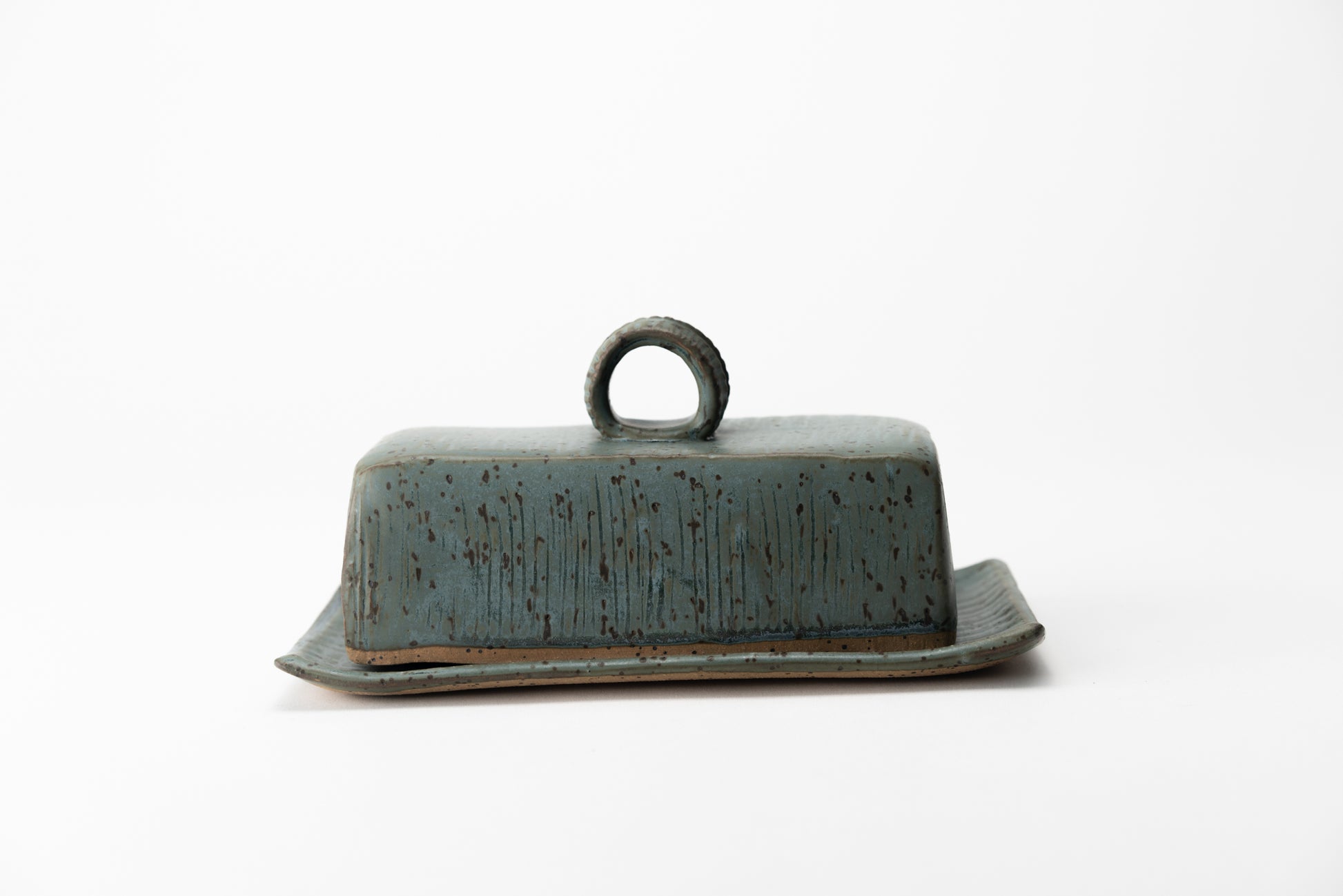 Handmade ceramic butter dish by MK Clayworks in Brevard, NC – a beautifully crafted, minimalist pottery piece for everyday use.